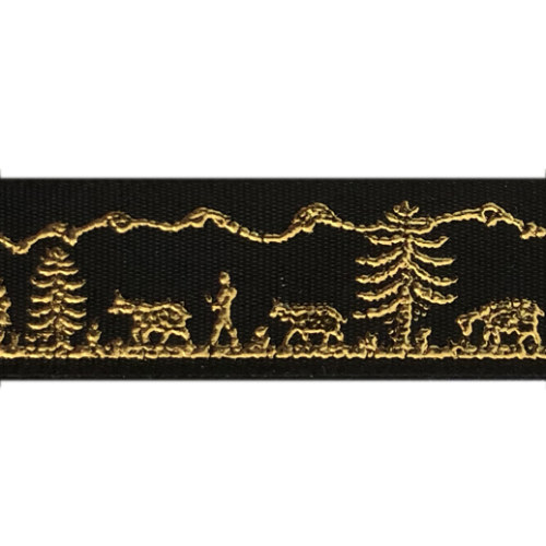 Zierbänder Motive Zierband mit Motiv Alpaufzug 28969 Metallic