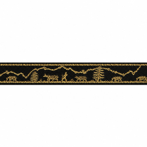 Zierbänder Motive Zierband mit Motiv Alpaufzug 28969 Metallic